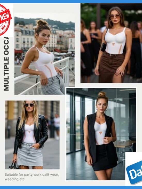 Tummy Control Bodysuit Butt Lifter Shapewear Steel Bones V-Neck - Picture 5 of 7